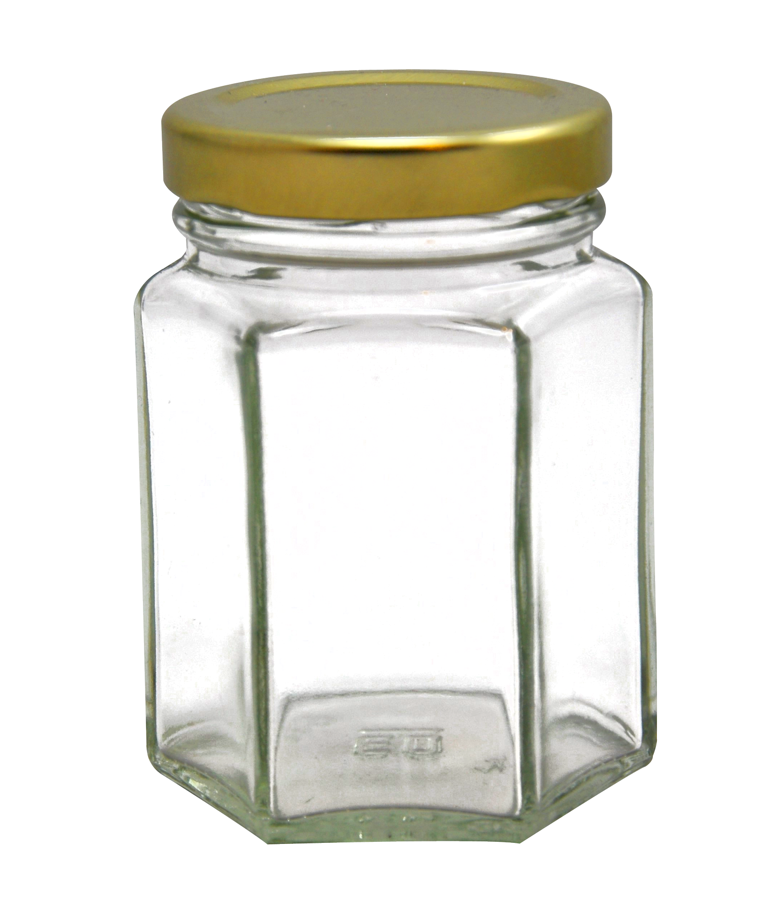 Empty Glass Jarwith Gold Lid PNG Image