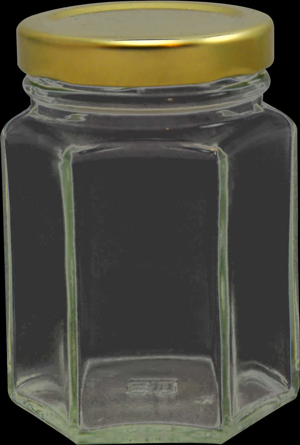 Empty Glass Jarwith Gold Lid PNG Image