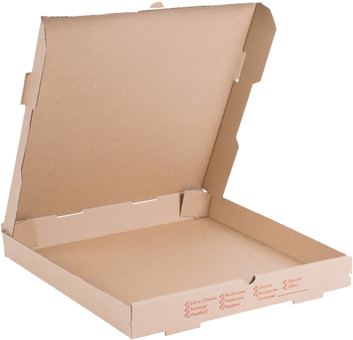 Empty Pizza Boxwith Toppings Checklist PNG Image