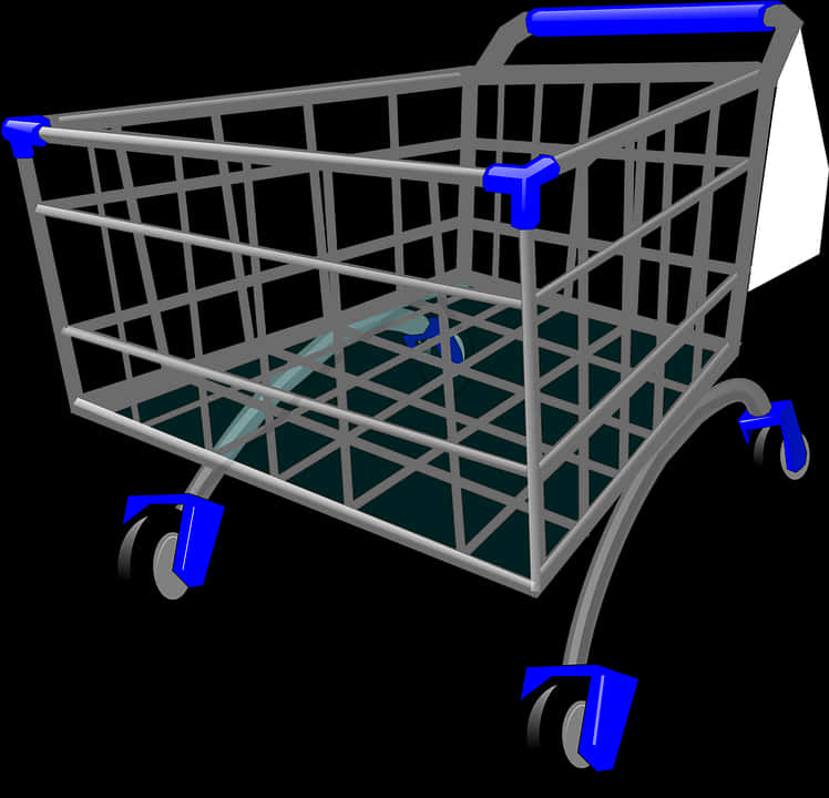 Empty Shopping Cart3 D Render PNG Image