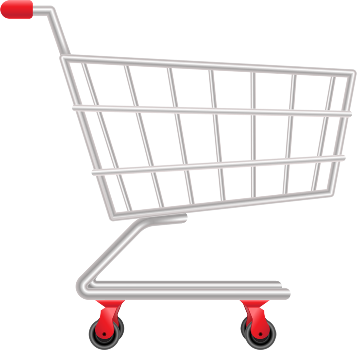 Empty Shopping Cart3 D Render PNG Image