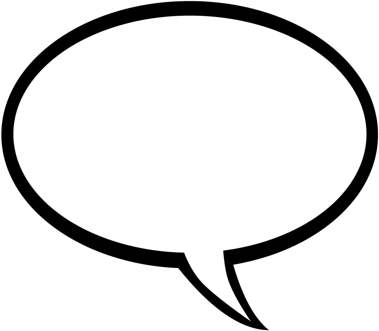 Empty Speech Bubble Outline PNG Image