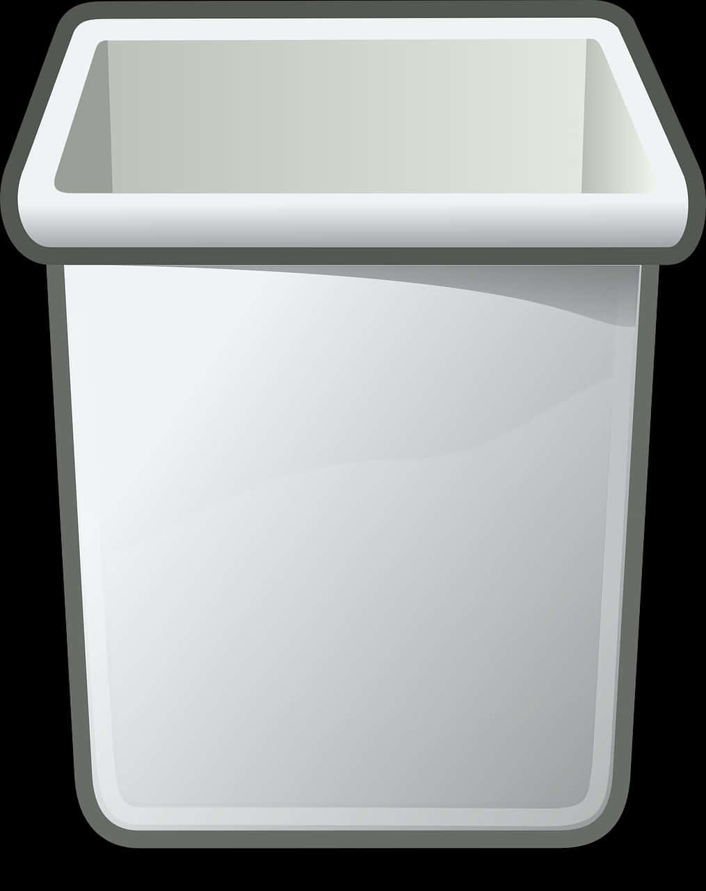 Empty White Trash Can Icon PNG Image