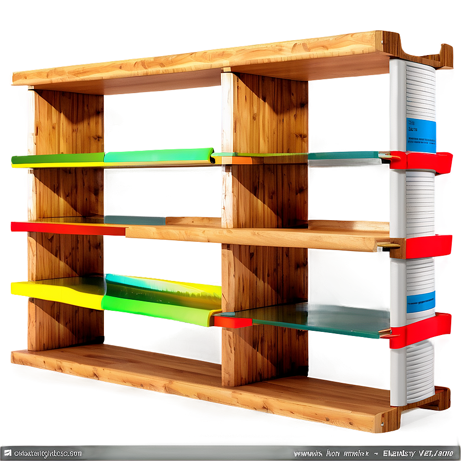 Empty Wooden Bookshelf Png Dat PNG Image