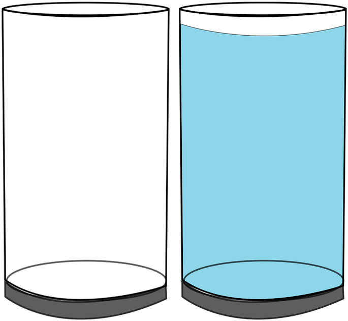 Emptyand Full Glass Cylinders PNG Image