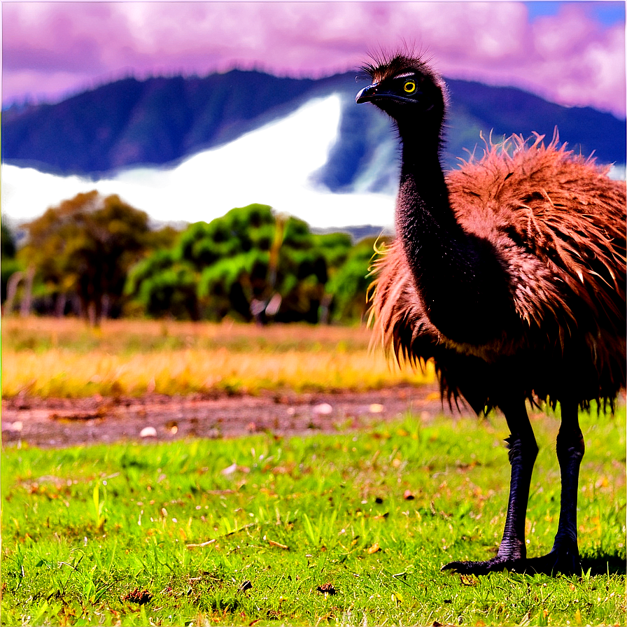 Emu On Farm Png Oir PNG Image