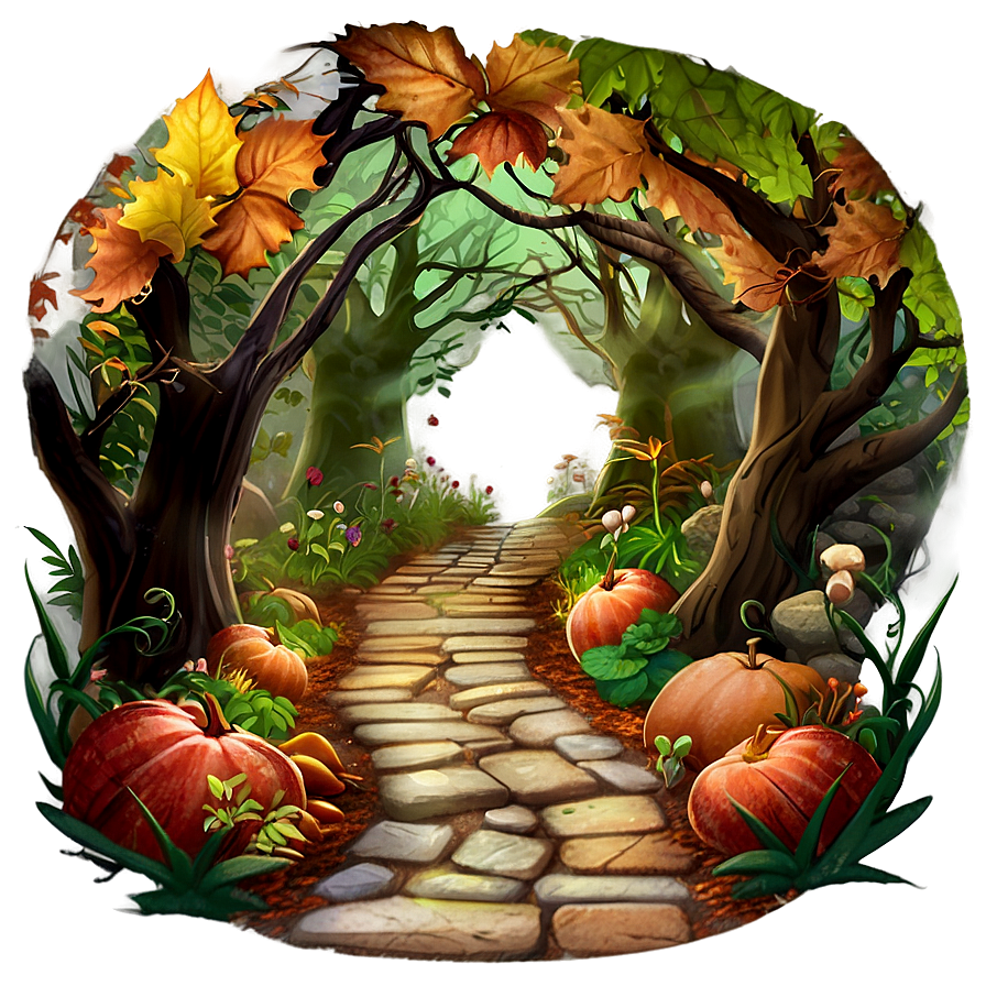 Enchanted Autumn Pathway Png 06112024 PNG Image