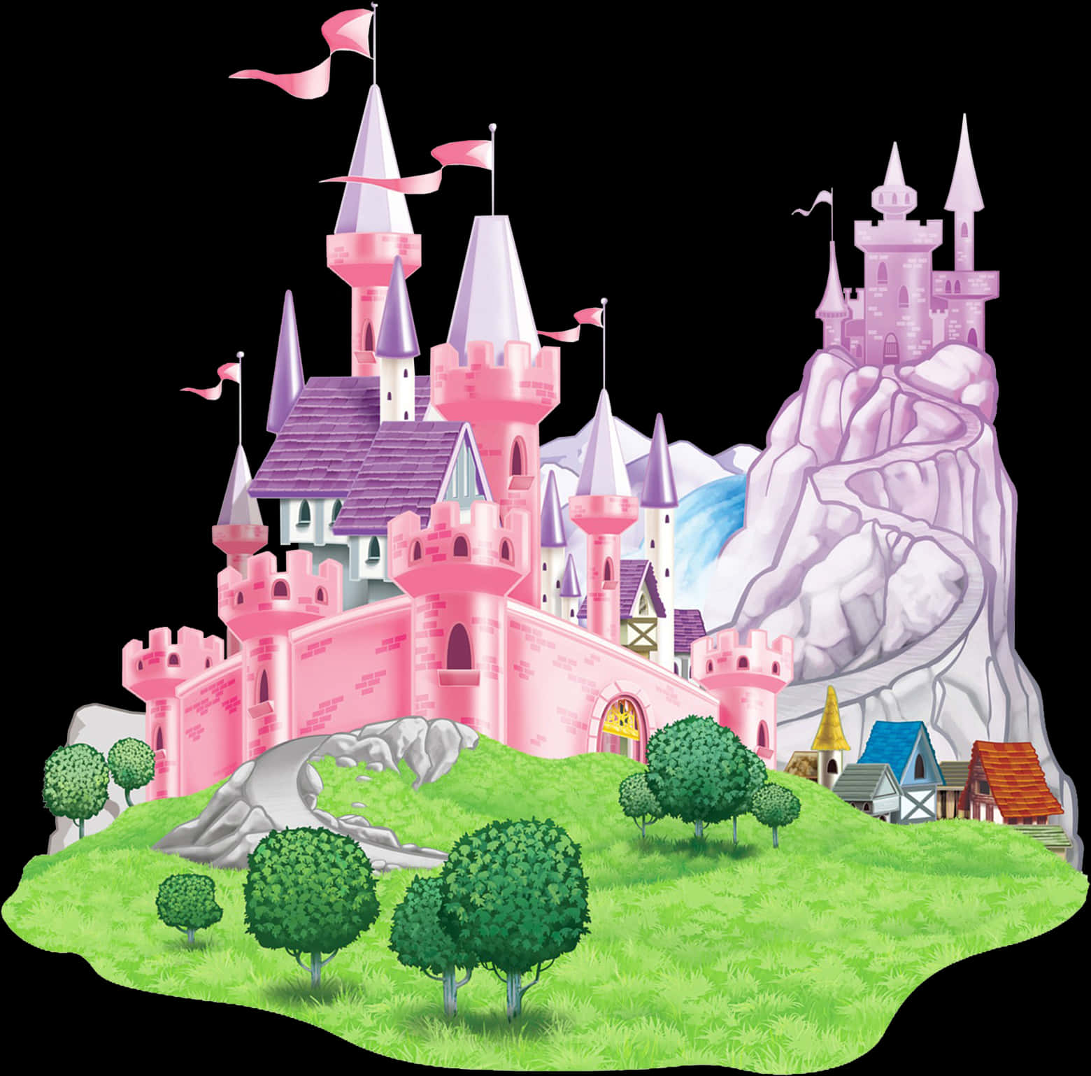 Enchanted Fairytale Castle Illustration PNG Image