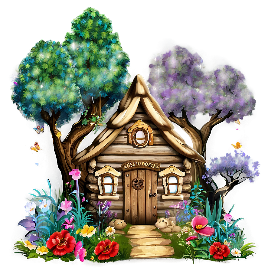 Enchanted Forest Bear House Png Qrq10 PNG Image