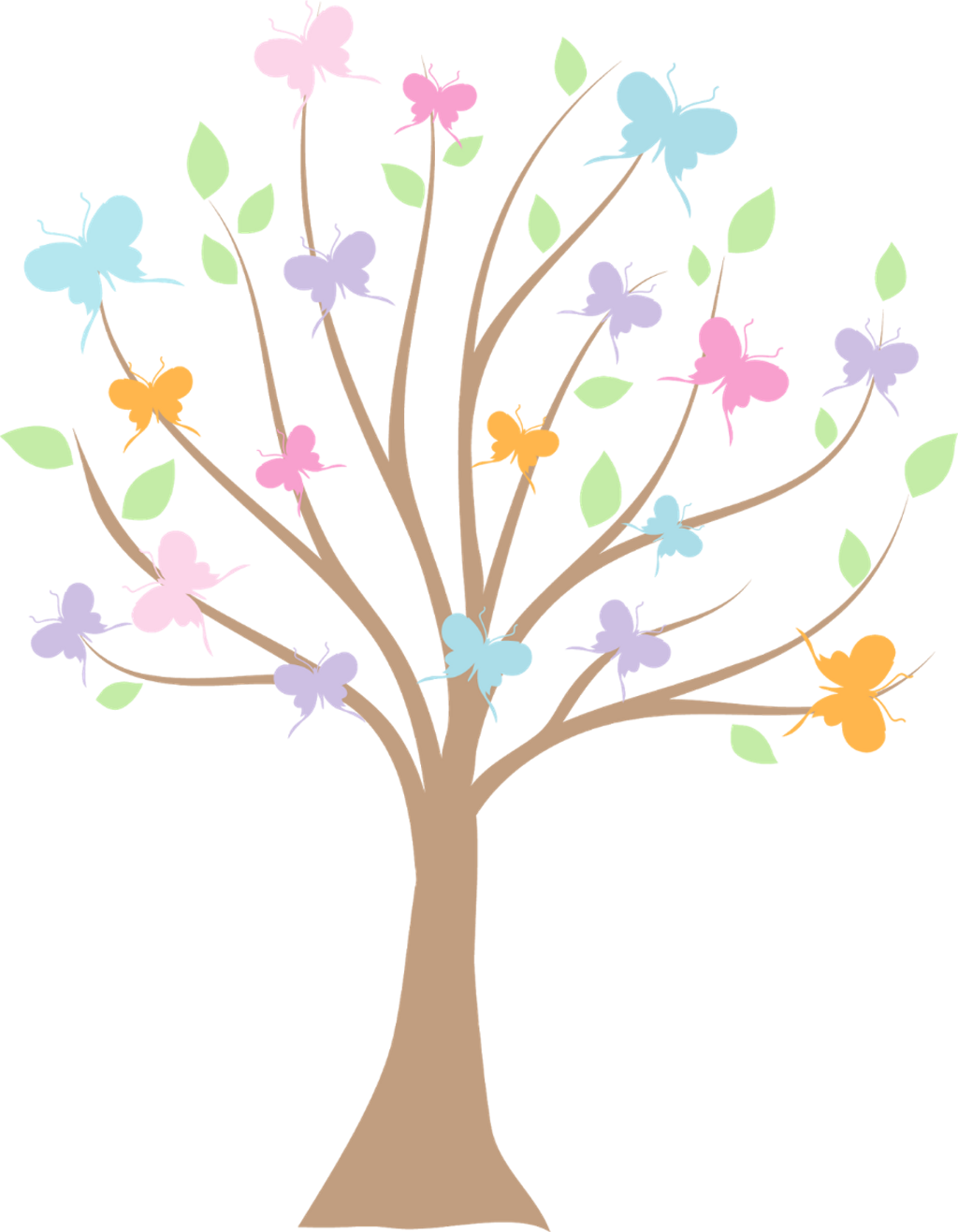 Enchanted Garden Butterfly Tree PNG Image