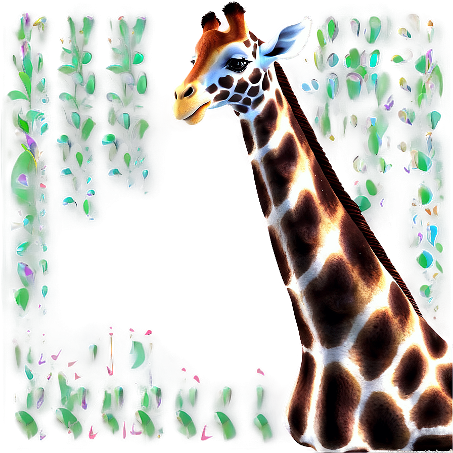 Enchanted Giraffe Scene Png Aiy65 PNG Image