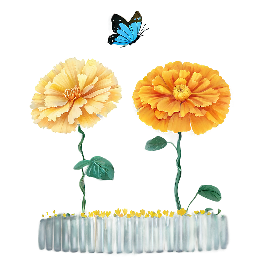 Enchanted Marigolds Garden Png Jtt PNG Image