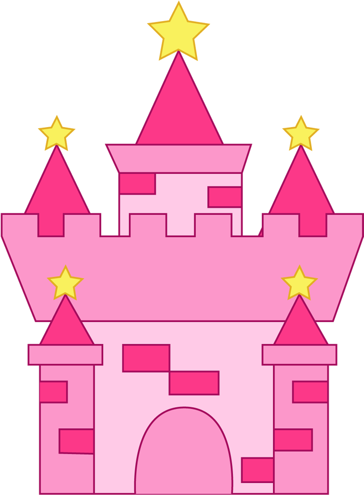 Enchanted Pink Castle Silhouette PNG Image