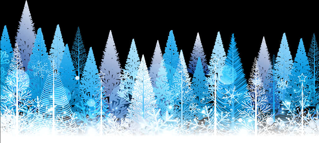 Enchanted Winter Forest Backdrop PNG Image