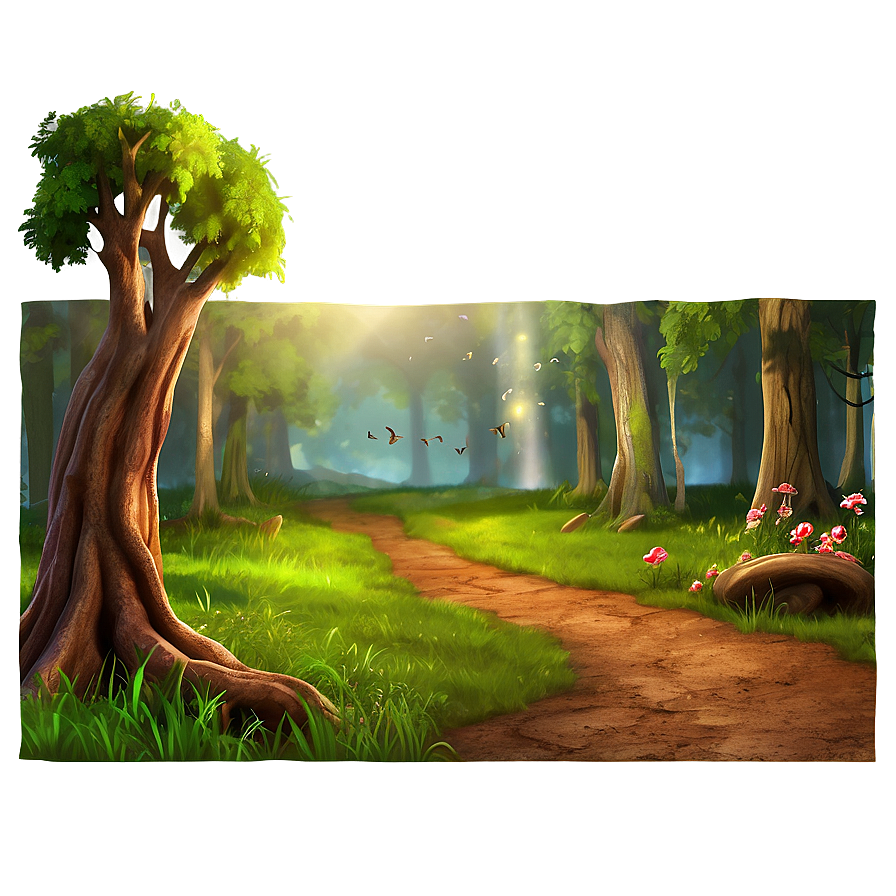 Enchanted Woodland Clearing Landscape Png 06232024 PNG Image