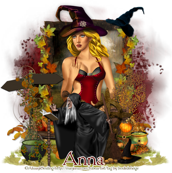 Enchanting Witchand Wizard Halloween Scene PNG Image