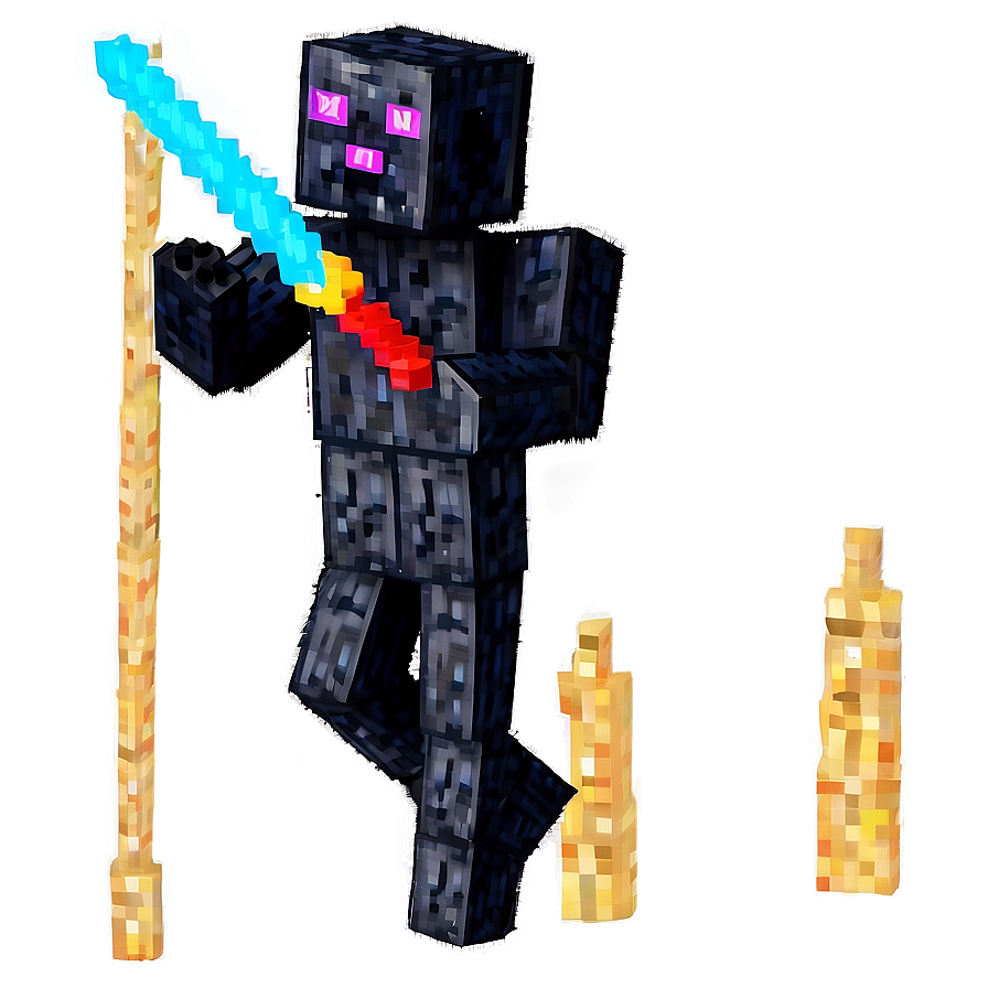 Enderman In Battle With Player Png Rdd52 PNG Image