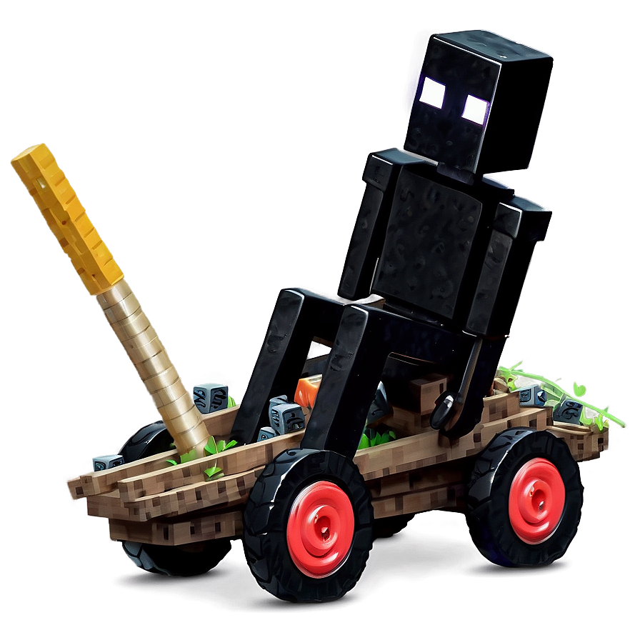 Enderman Riding A Minecart Png 61 PNG Image