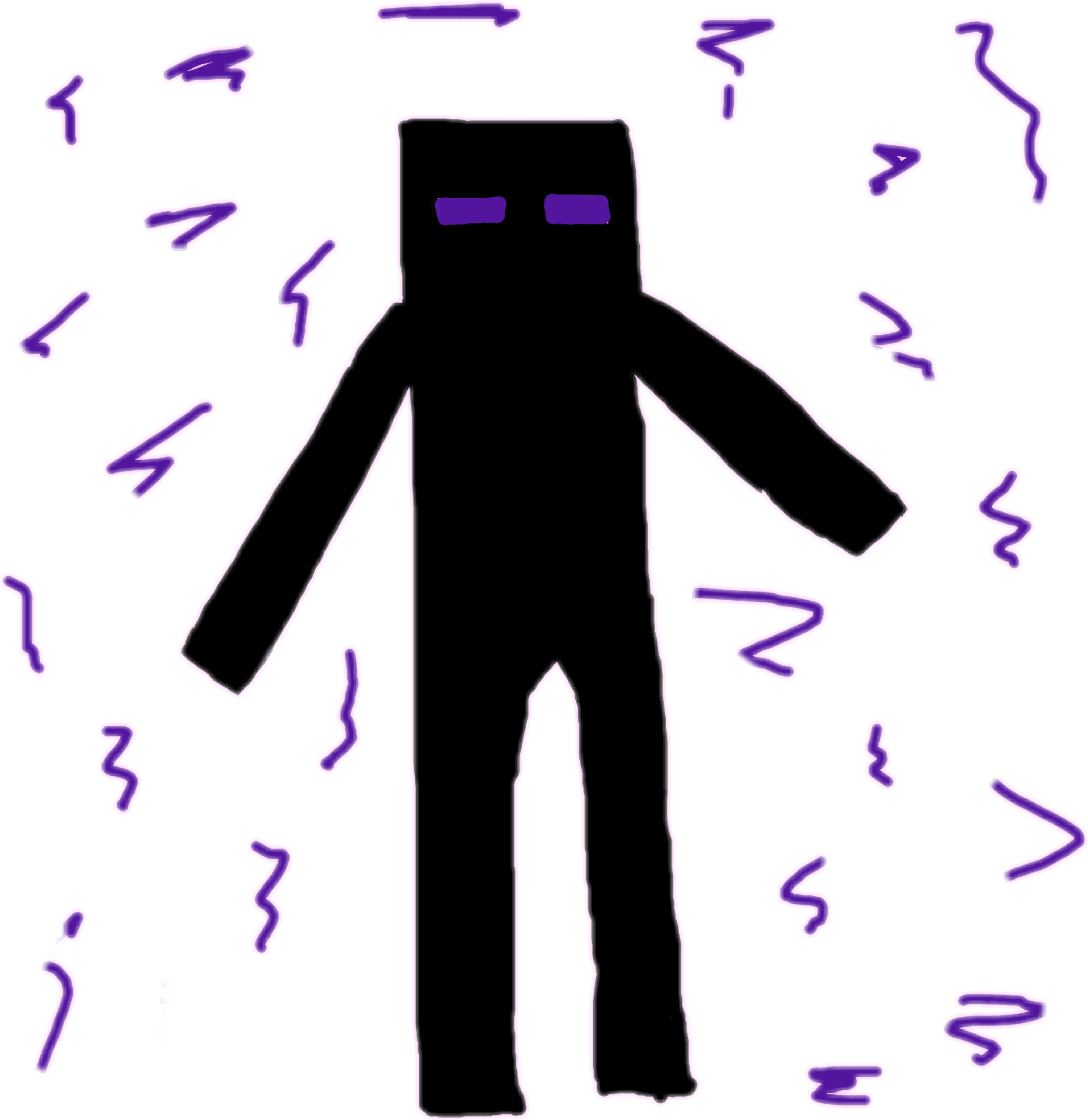 Enderman Surroundedby Particles PNG Image