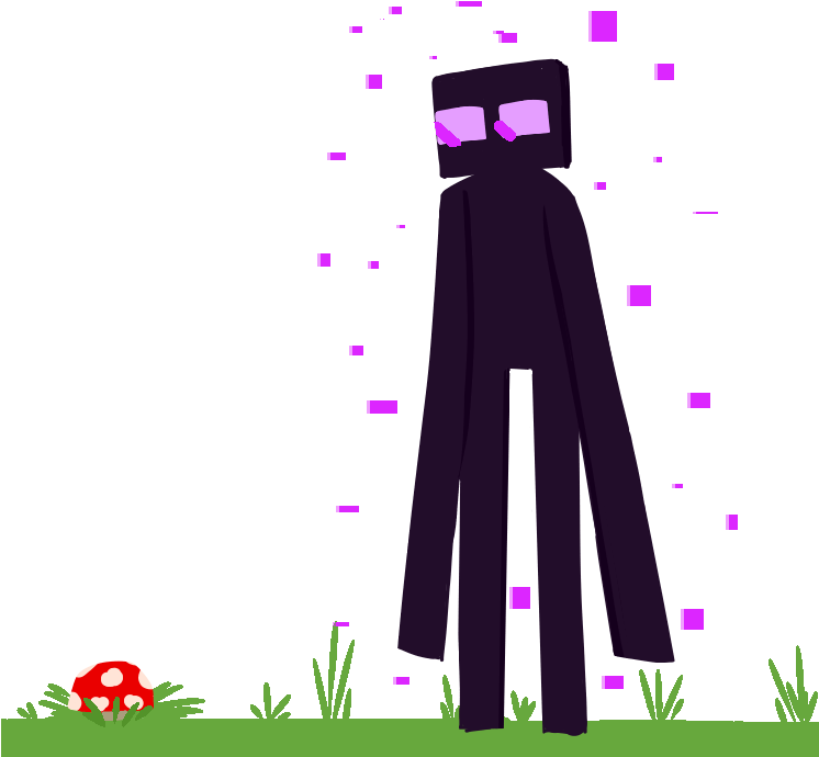 Endermanin Pixel Art Scene PNG Image