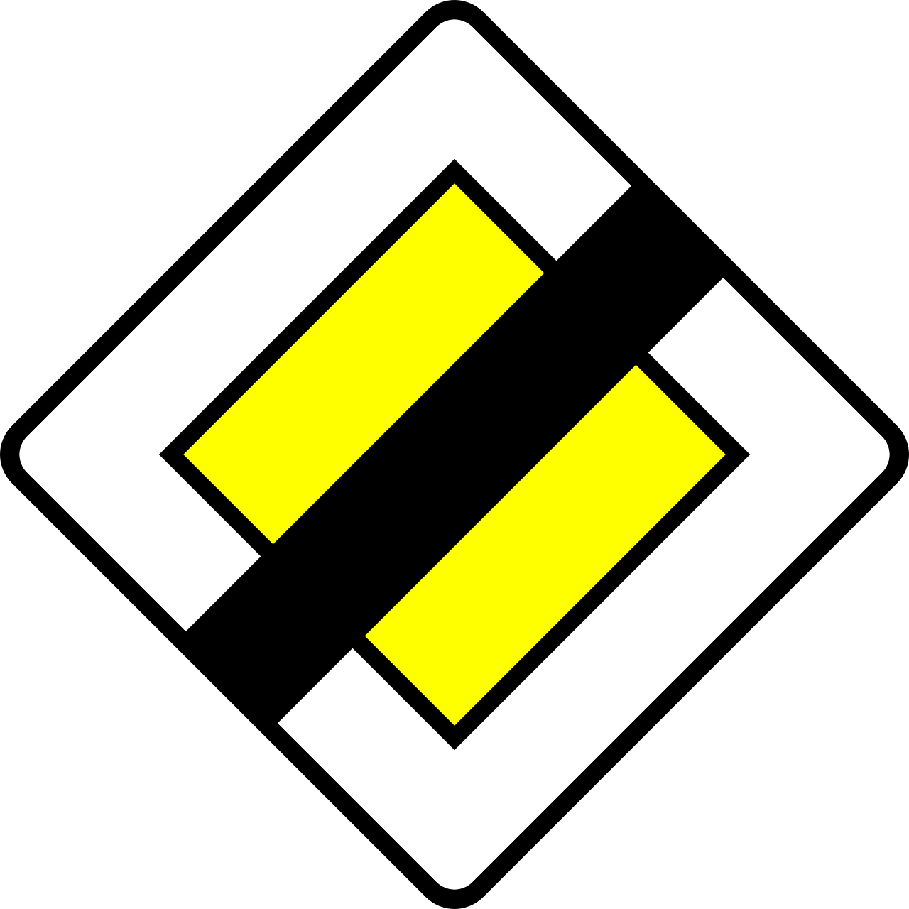 Endof Road Warning Sign PNG Image