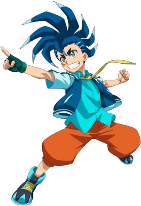 Energetic Beyblade Character Pose PNG Image