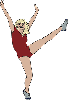 Energetic Dance Move Cartoon PNG Image