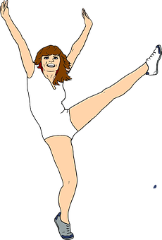 Energetic Dance Move Cartoon PNG Image