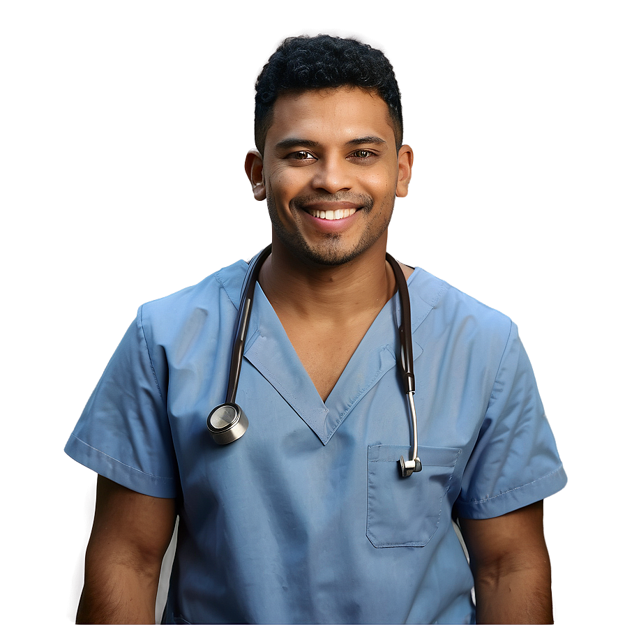 Energetic Male Nurse Png Rcu PNG Image