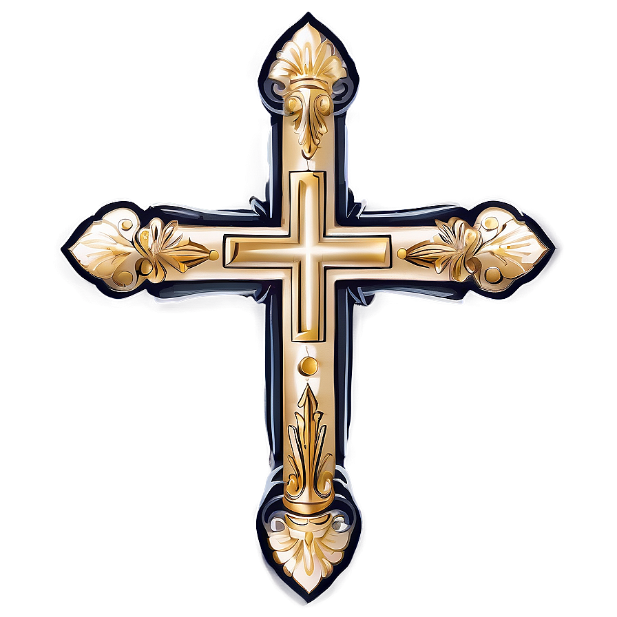 Engraved Catholic Cross Motif Png 06122024 PNG Image