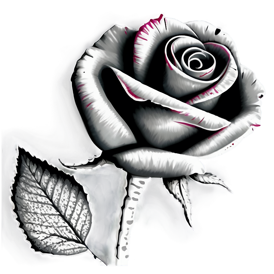 Engraved Rose Black And White Png 06132024 PNG Image