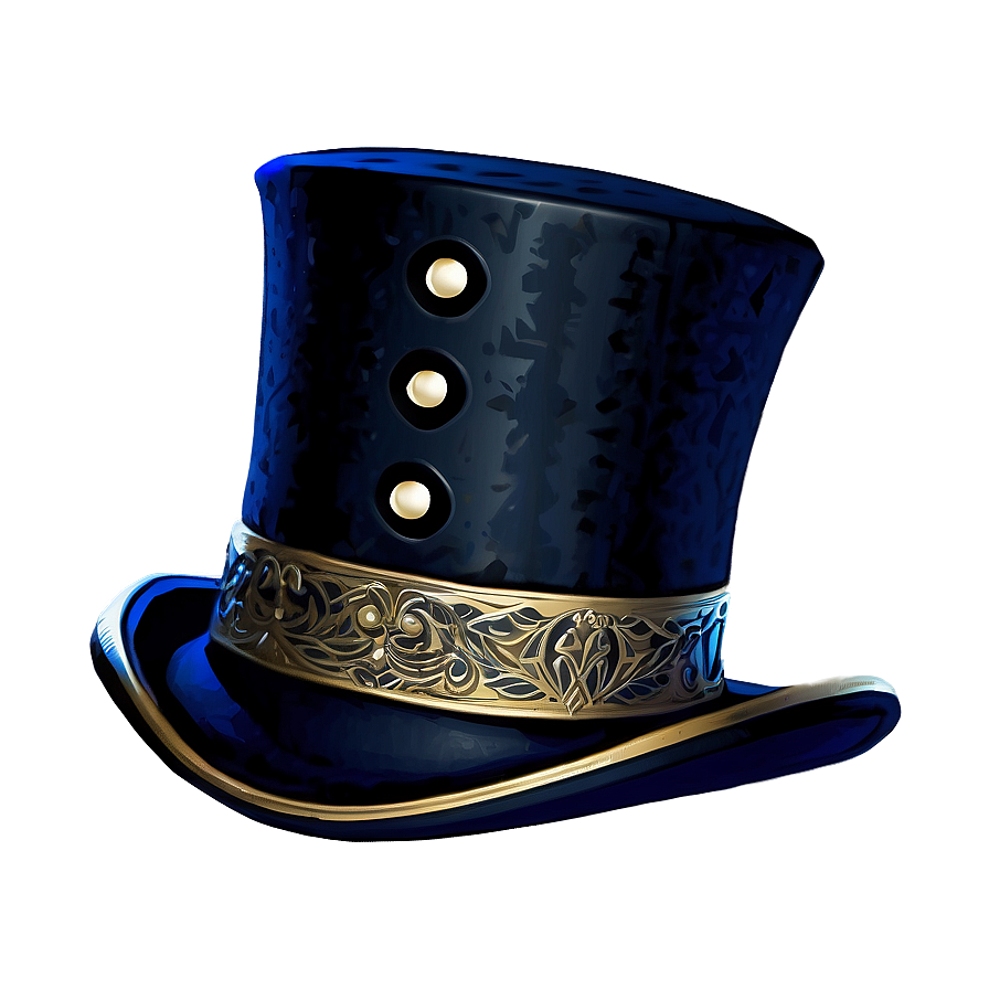 Engraved Vintage Top Hat Png Ilh PNG Image