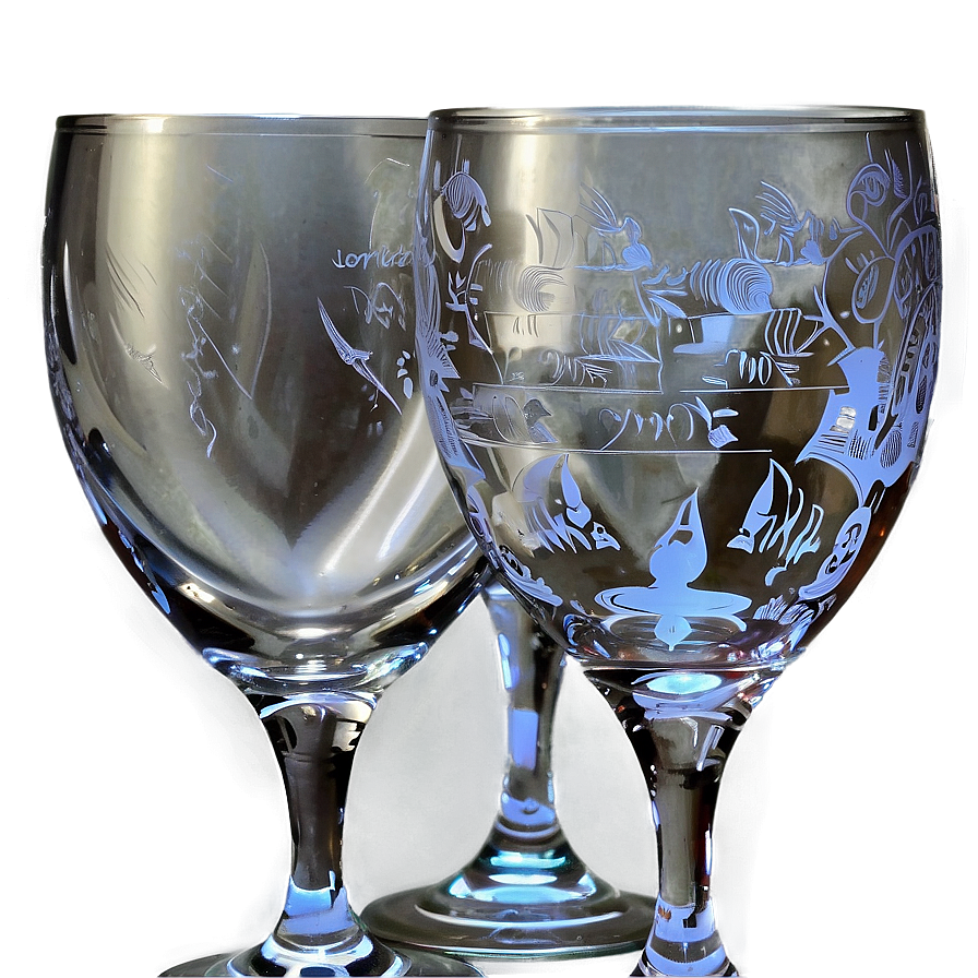 Engraved Wine Glasses Gift Png 10 PNG Image