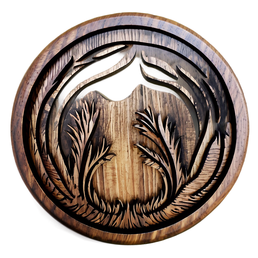 Engraved Wood Circle Art Png 3 PNG Image