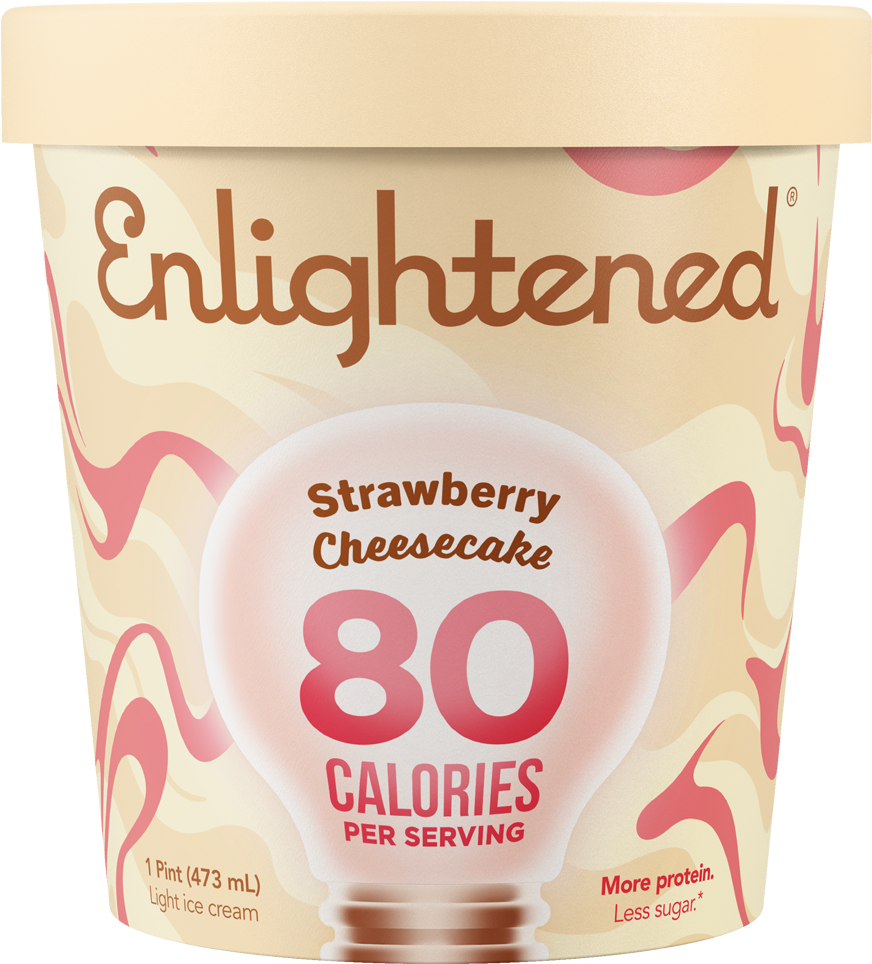 Enlightened Strawberry Cheesecake Ice Cream PNG Image