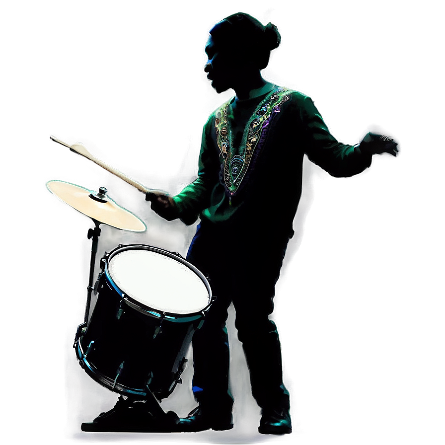 Enthusiastic Drummer Silhouette Png Vjd PNG Image