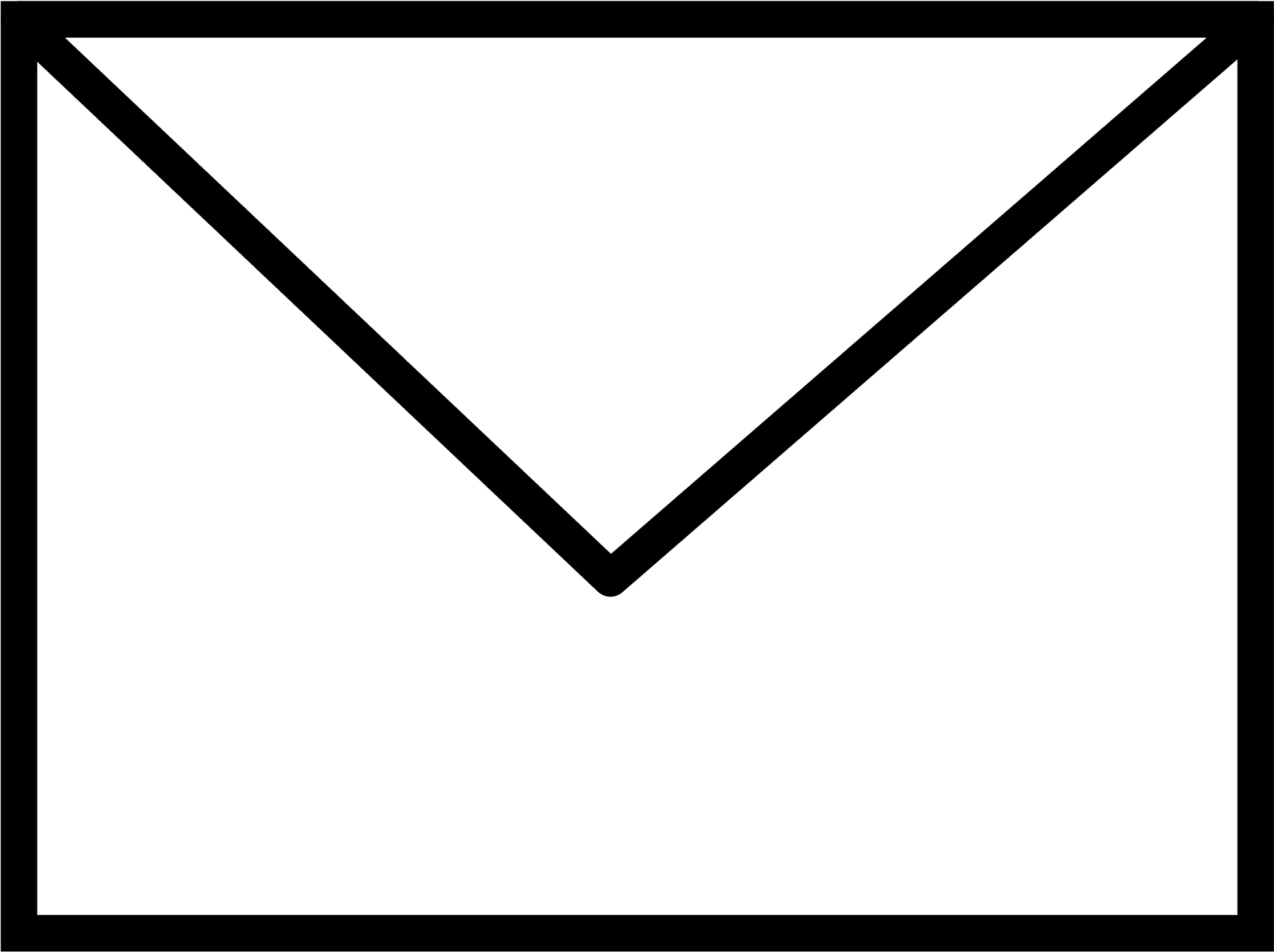 Envelope Icon Simple Blackand White PNG Image