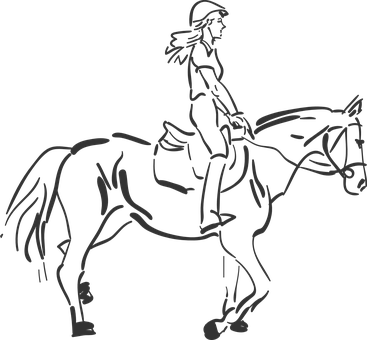 Equestrian Silhouette Art PNG Image