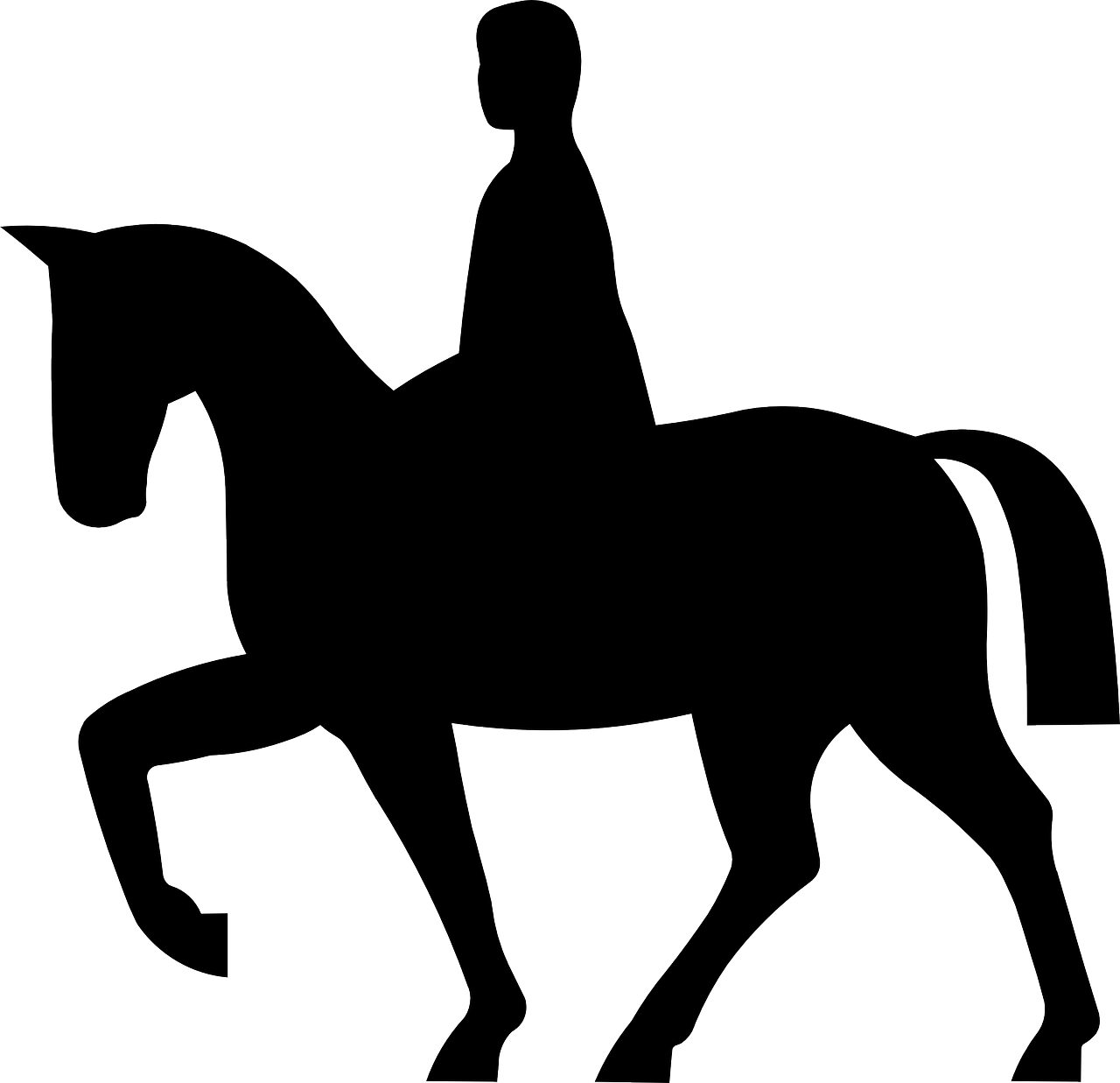 Equestrian Silhouette Rideron Horseback PNG Image