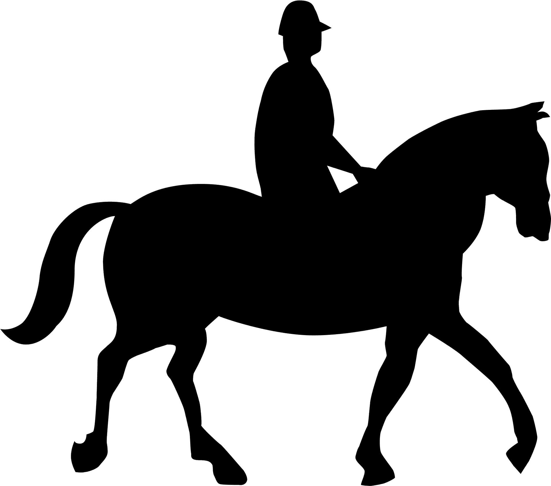 Equestrian Silhouette Walk PNG Image