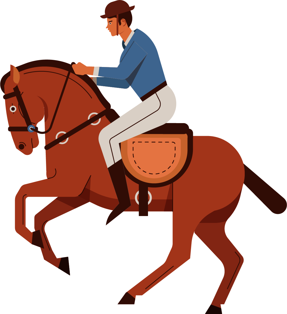 Equestrianin Action Illustration PNG Image