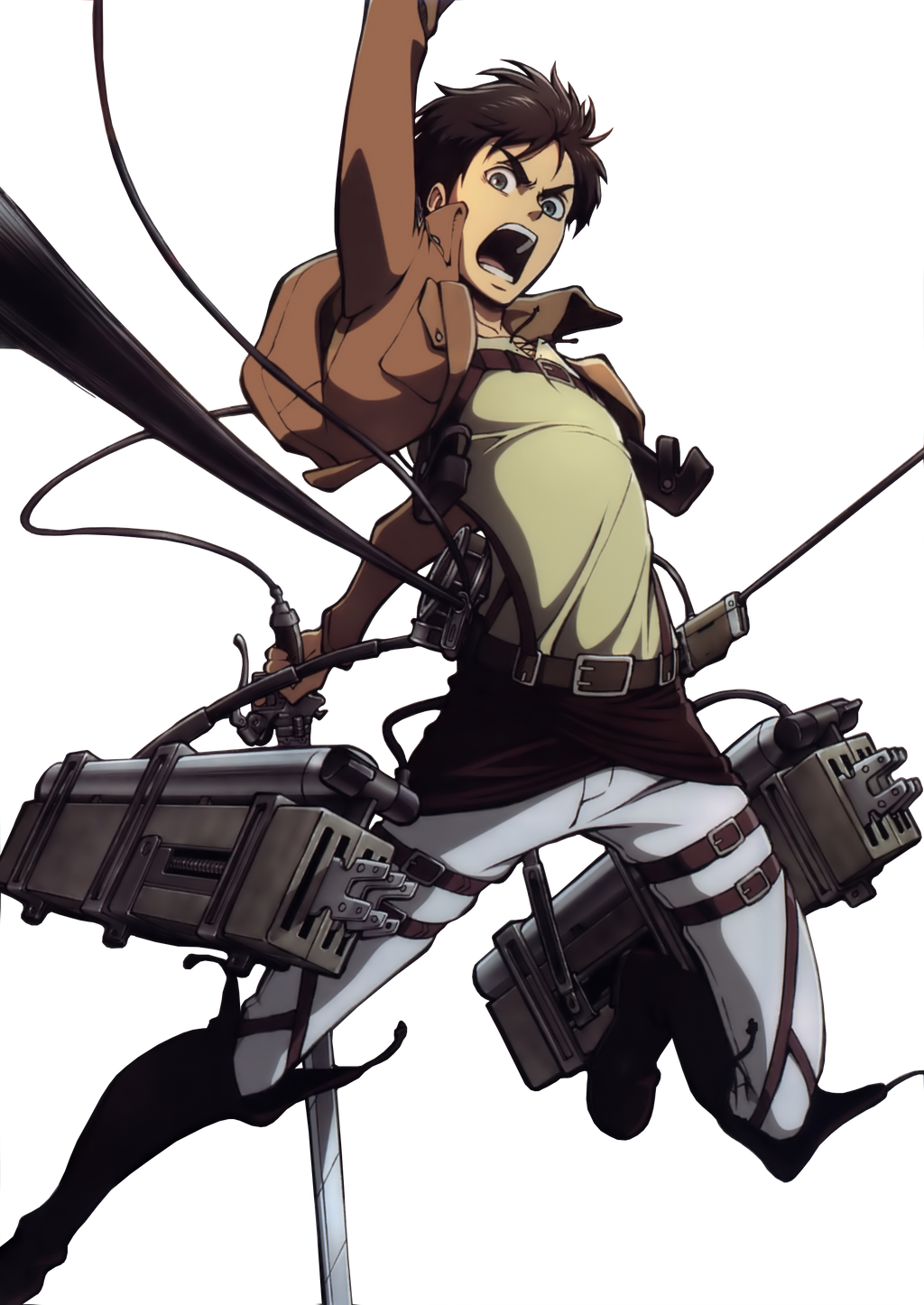 Eren Yeager Action Pose PNG Image