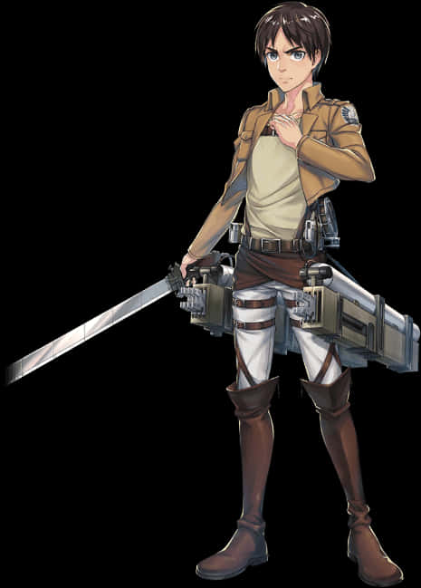 Eren Yeager Attackon Titan Character PNG Image