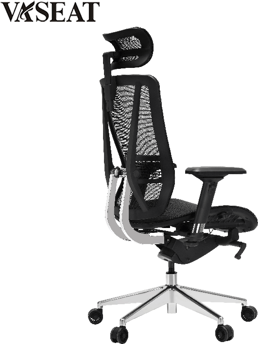 Ergonomic Office Chair Black Mesh PNG Image