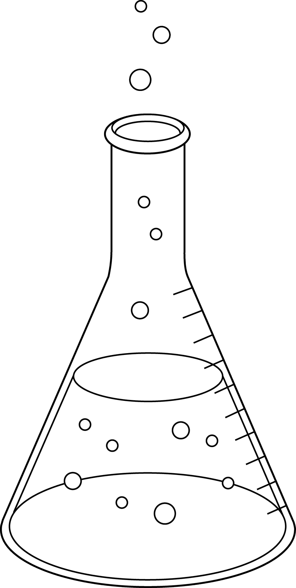 Erlenmeyer Flask Line Art PNG Image