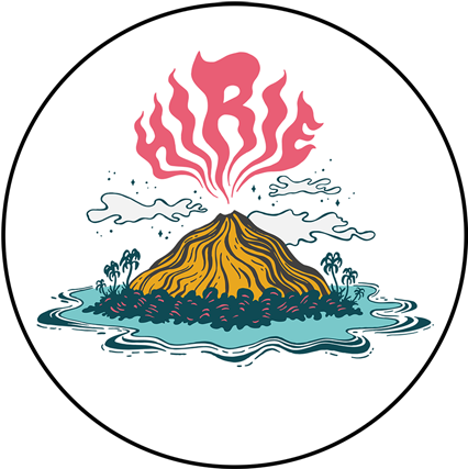 Erupting Volcano Island Illustration PNG Image