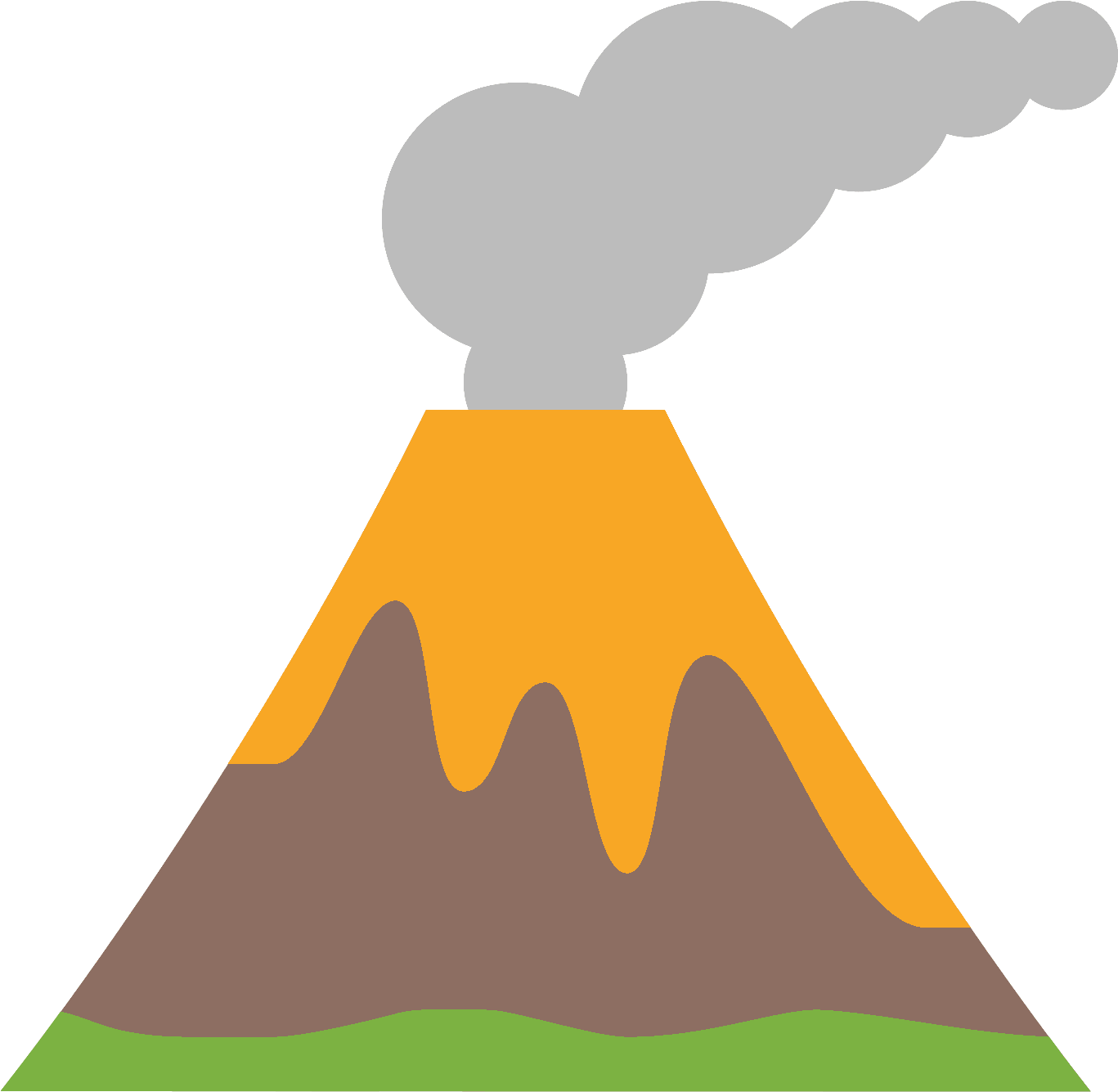 Erupting Volcano Vector Illustration PNG Image