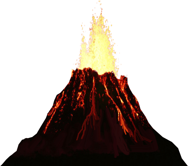 Erupting Volcanoat Night PNG Image