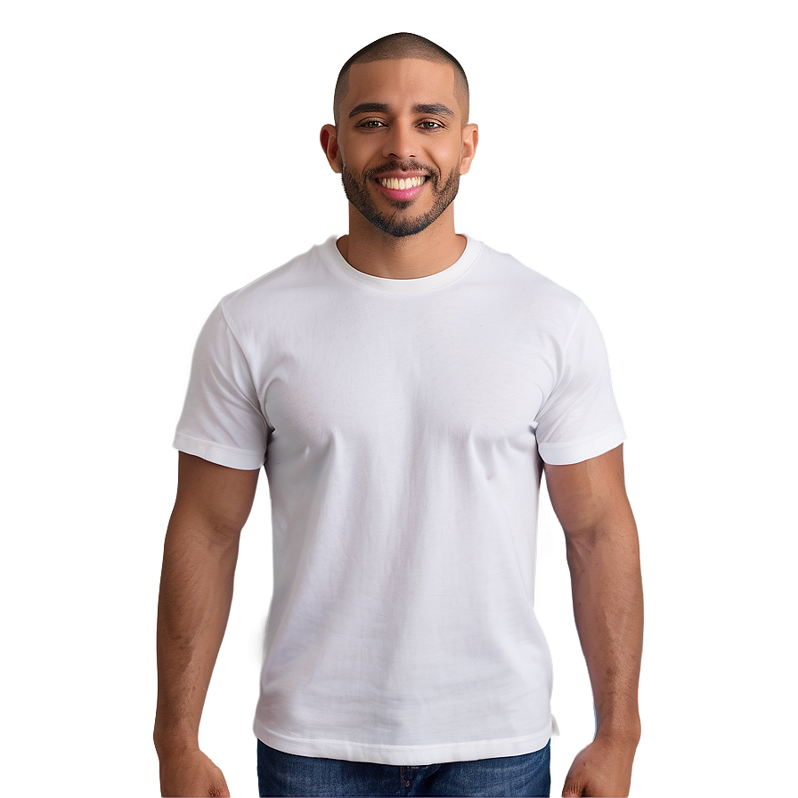 Essential White Cotton T-shirt Png Yjd31 PNG Image