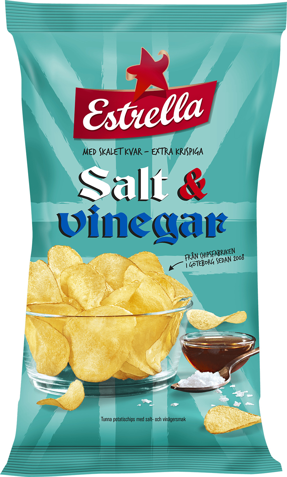 Estrella Saltand Vinegar Chips Package PNG Image